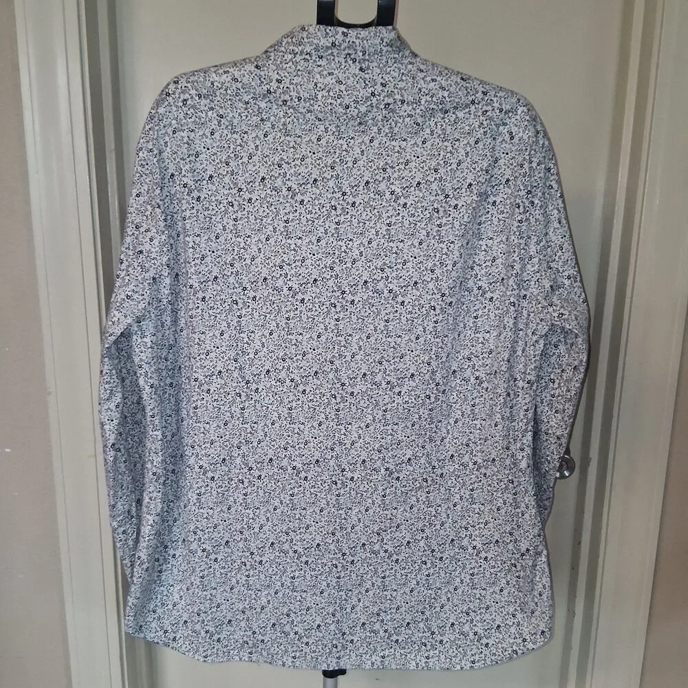 J Crew Men's Long Sleeve Micro-Floral Button-Down Shirt XXL Elevated Casual Prep